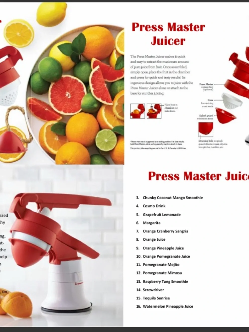 Tupperware Fusion Master + 3 Bonus Graters & Press Master Juicer